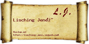 Lisching Jenő névjegykártya
